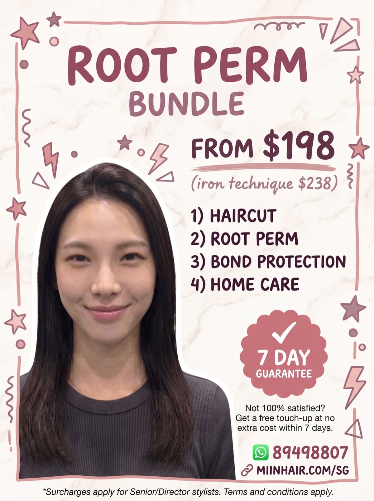 Root Perm Bundle promo — subtle root volume from $198 at Miin Orchard