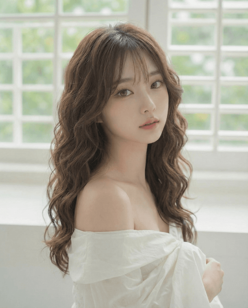 Perm result: Korean waves on long hair, soft finish